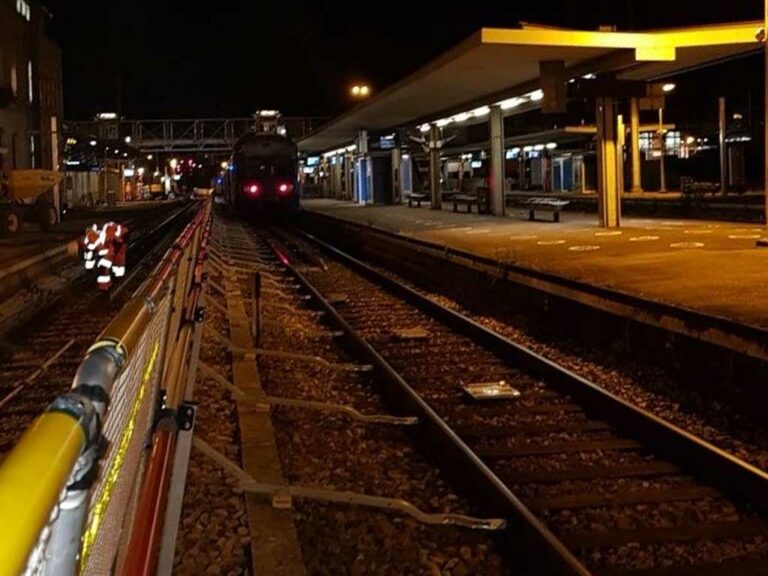 sécurisation nuit chantier ferroviaire mantes la jolie barrière solytek